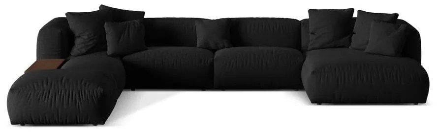 Czarny narożnik modułowy (lewostronny/w kształcie litery U) Martina – Micadoni Home