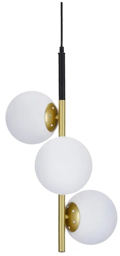 Lampa wisząca w kolorze złota ze szklanym kloszem 32.5x32.5 cm Duo – Candellux Lighting