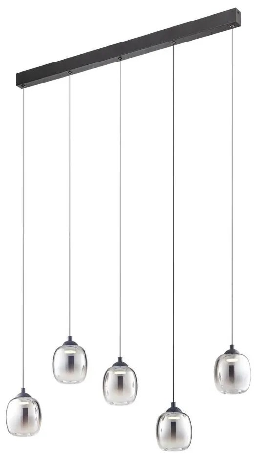 Redo 01-3490 -LED ściemnialny żyrandol na lince KHADI 5xLED/5,2W/230V czarny/dymowy