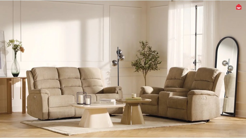 Fotel z elektryczną funkcją relax z tkaniny NEVERS - Kolor szary