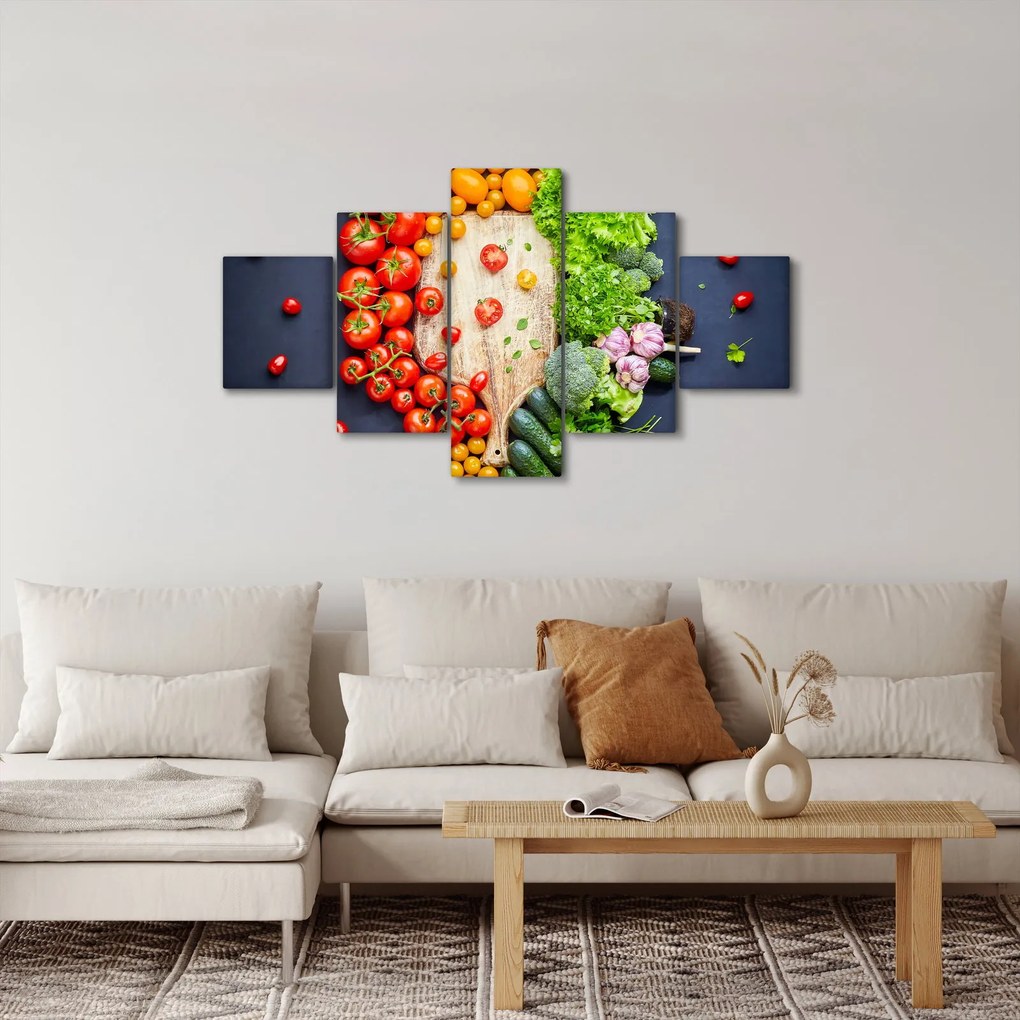 Obraz - Stół pełen warzyw (125x70 cm)