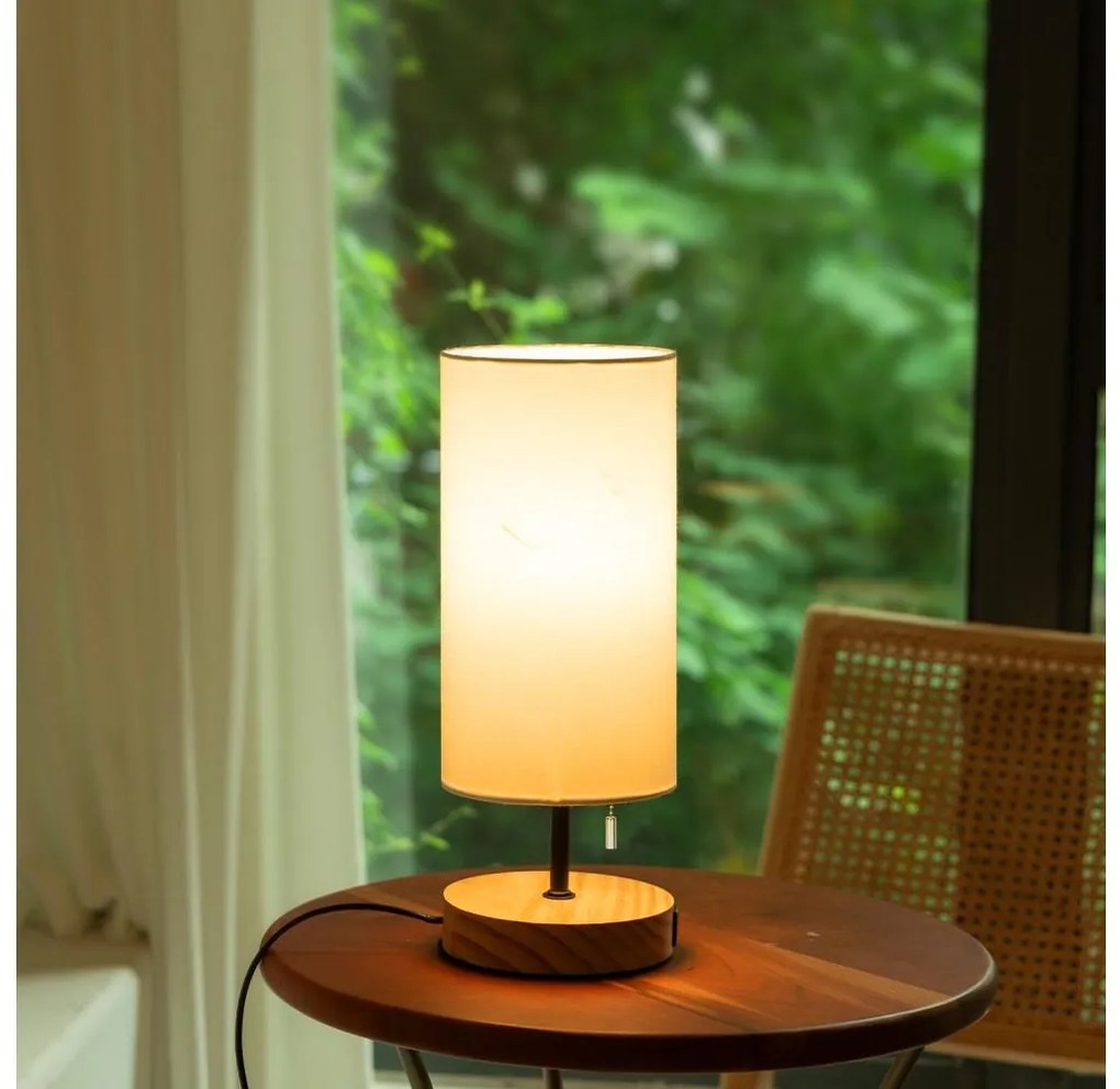 Aigostar - Lampa stołowa z USB 1xE27/40W/230V beżowa