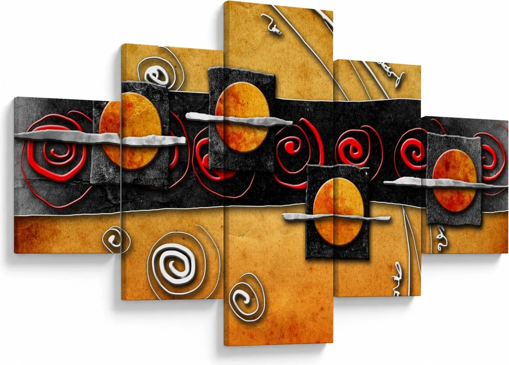 Abstrakcyjny obraz - Planety (125x70 cm)