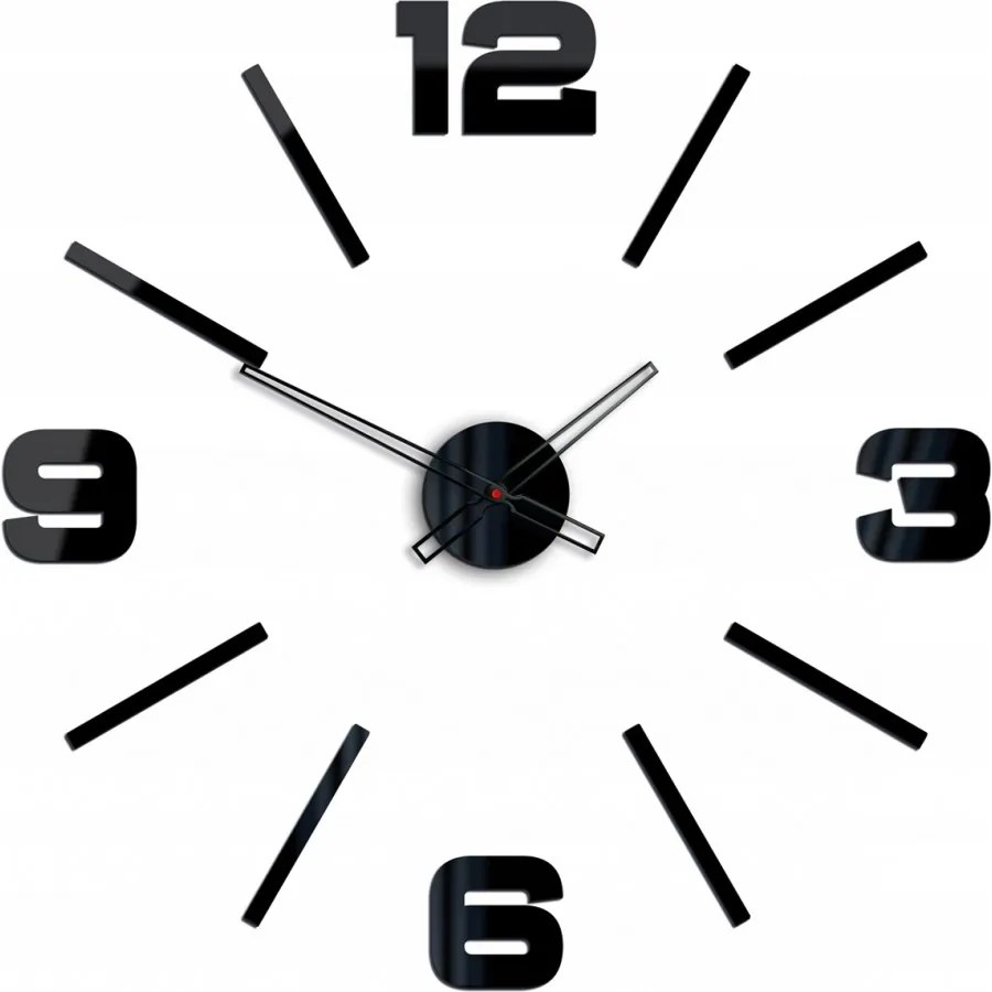 Zegar ścienny z dużymi cyframi naklejany nowoczesny do salonu sypialni loft