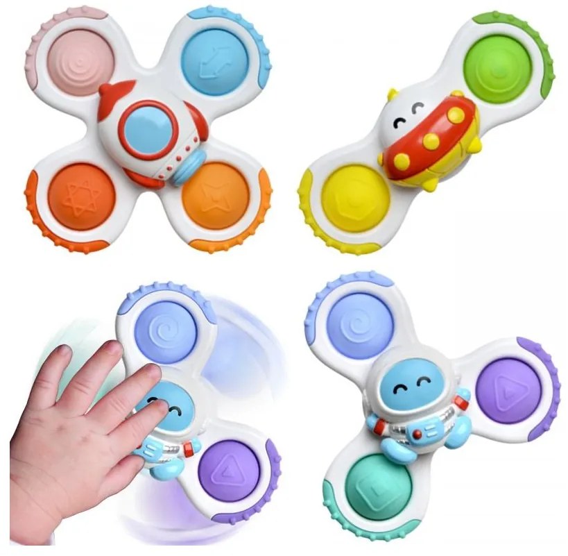Woopie baby spinner zabawka sensoryczna rakieta kosmita ufo 3 szt.