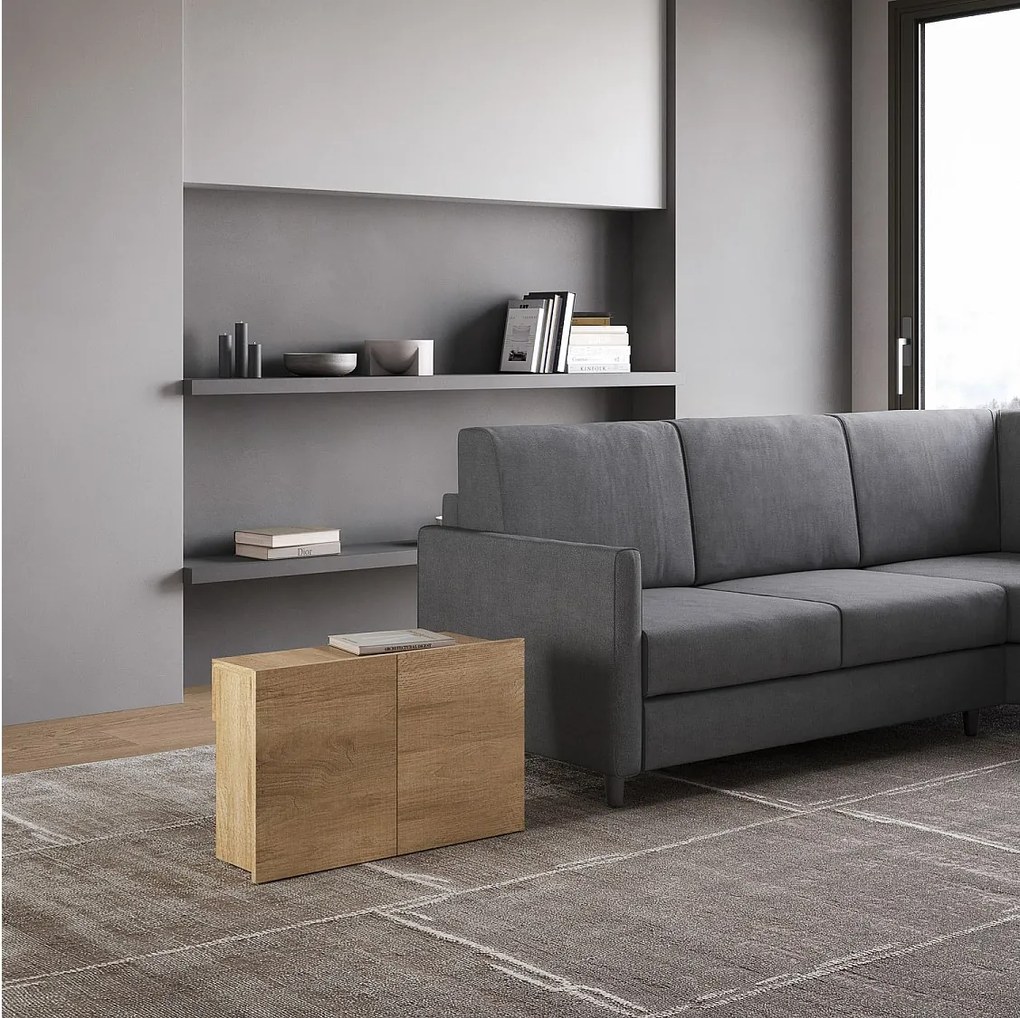 Lawka dolna rozkładana 26x72/300 cm Evolve Dąb naturalny wewnętrzne przedłużenia