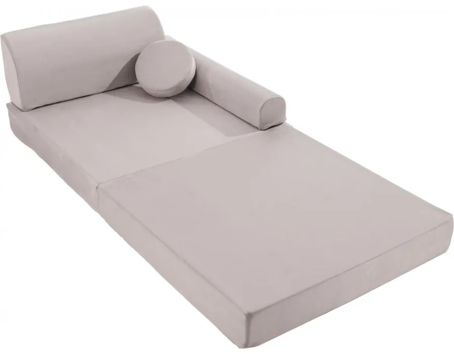 Velvet sofa dziecięca, jasnoszara - meowbaby®