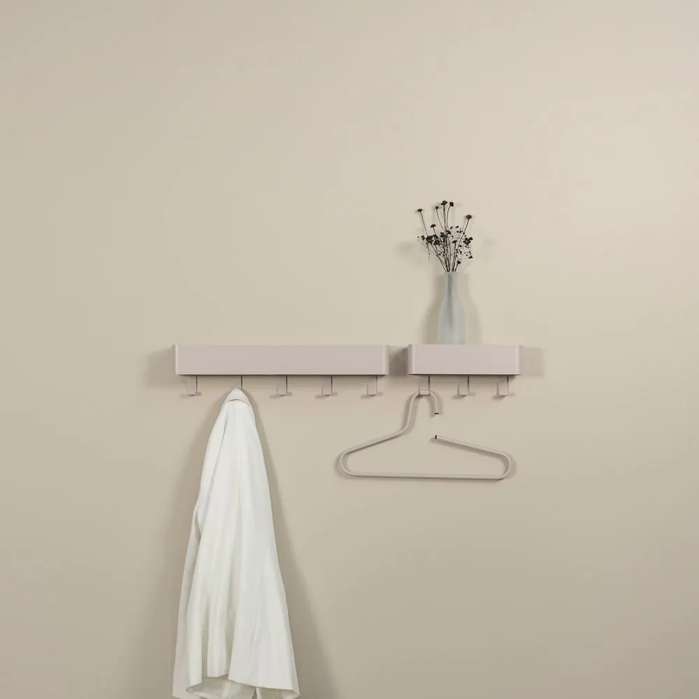 Szarobrązowy metalowy wieszak ścienny z półką 52 cm Dax Play – Spinder Design