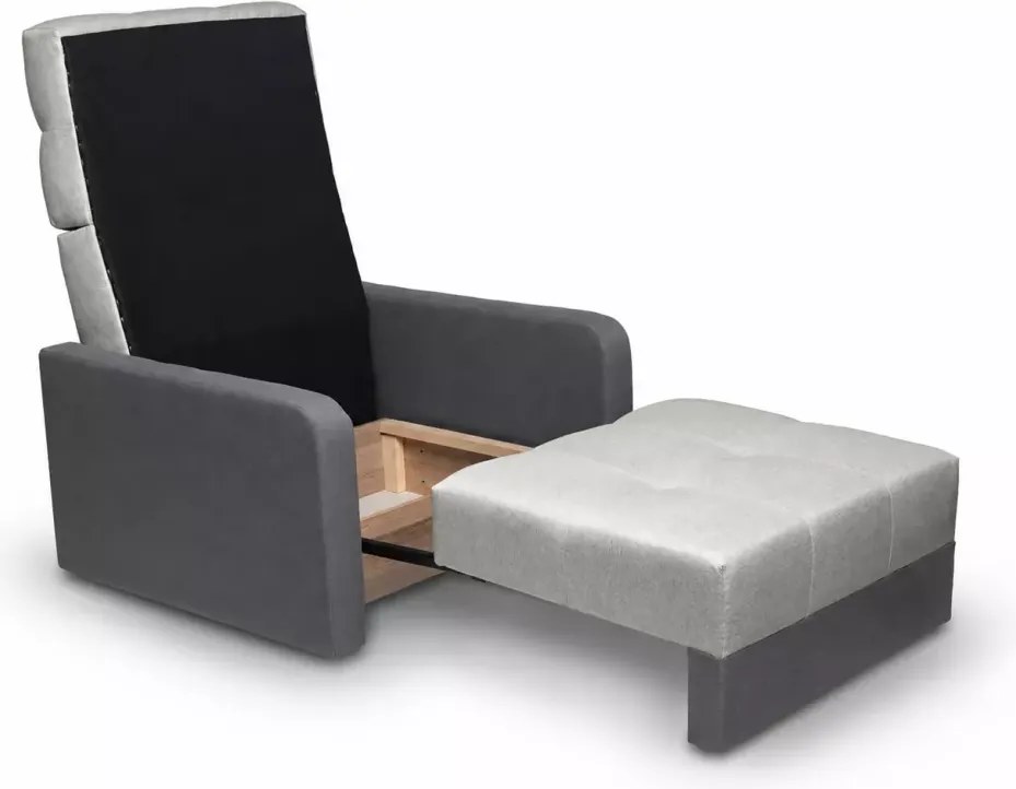 Kanapa Lotulis 1-osobowa z funkcją spania i pojemnikiem na pościel – amerykanka, nowoczesny design