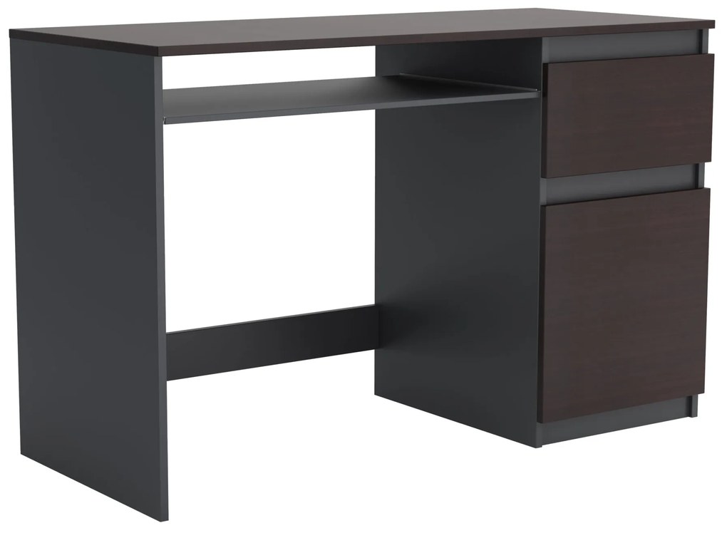 Biurko komputerowe młodzieżowe szkolne 120 cm REMI1 Antracyt/Wenge