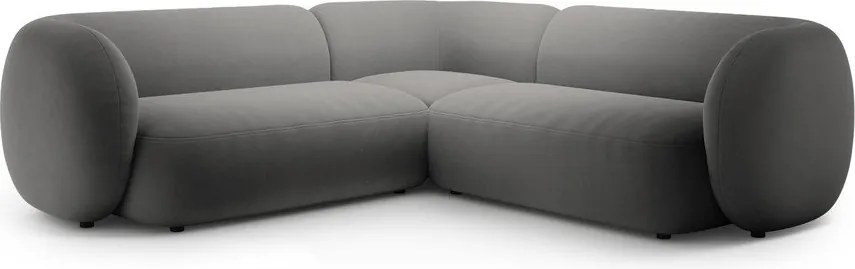 Ciemnoszary aksamitny narożnik Kate – Micadoni