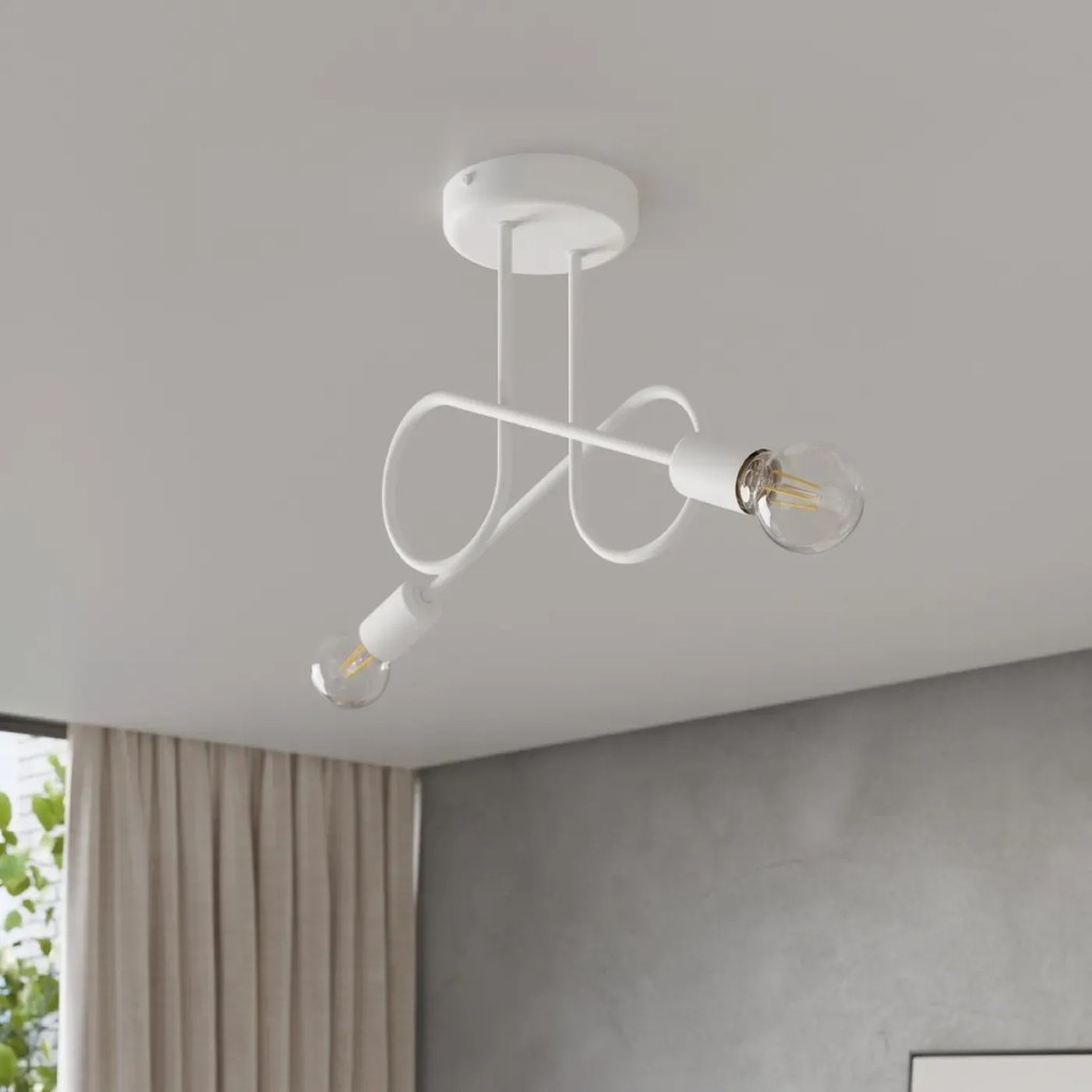 Żyrandol LOOP 2 biały supeł SOLLUX  LIGHTING