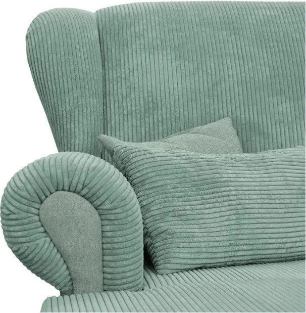 Miętowy sztruksowy szezlong Lord – Ropez