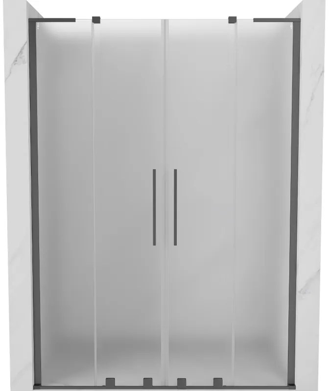 Mexen Velar L Duo drzwi prysznicowe rozsuwane 140 cm, szron, gun metal - 871-140-003-32-95