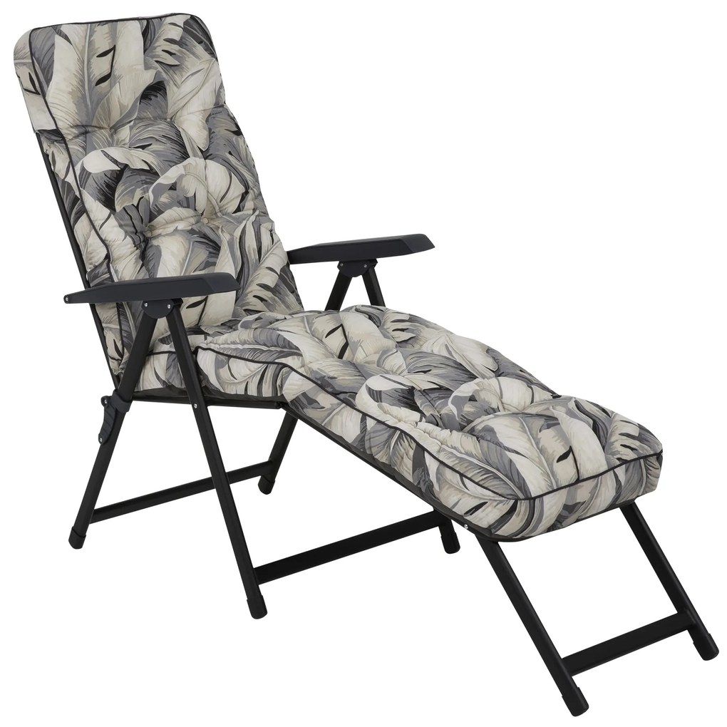 Leżak ogrodowy z podnóżkiem Lena Lounger Black Edition G057-06PB PATIO