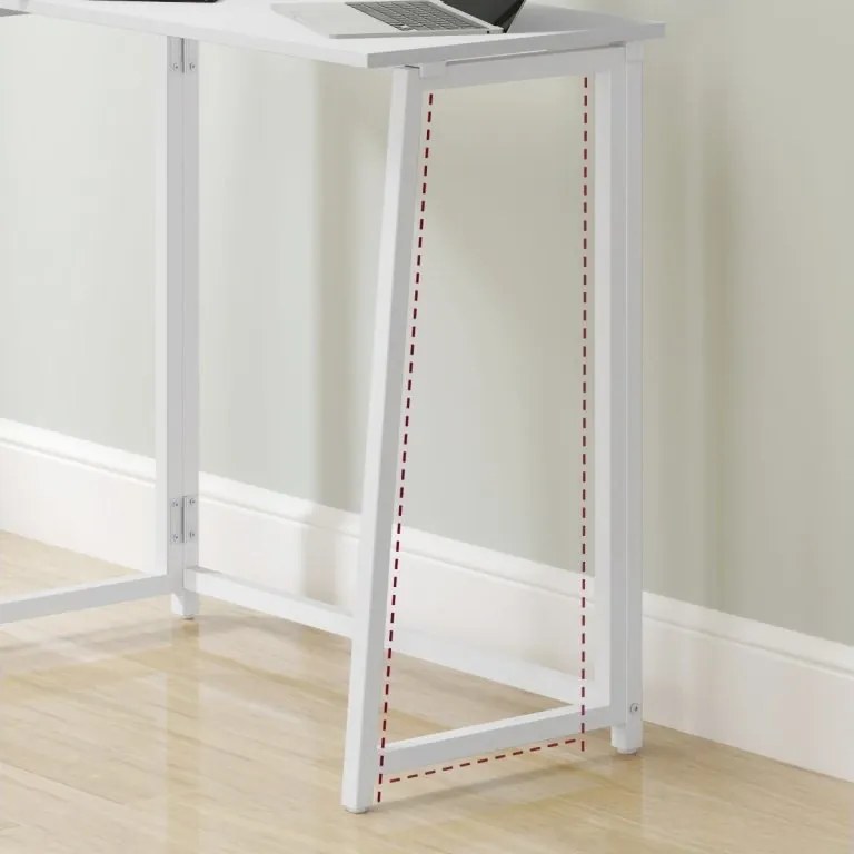 Zestaw do biura ZARIMO stół 80x40 cm, biały + krzesło AVOLA z eko skóry, różowe