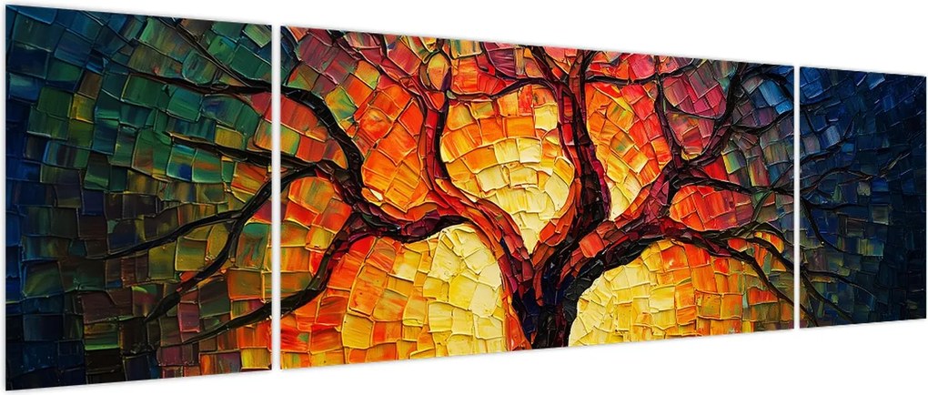 Obraz - Drzewo życia w mozaice (170x50 cm)