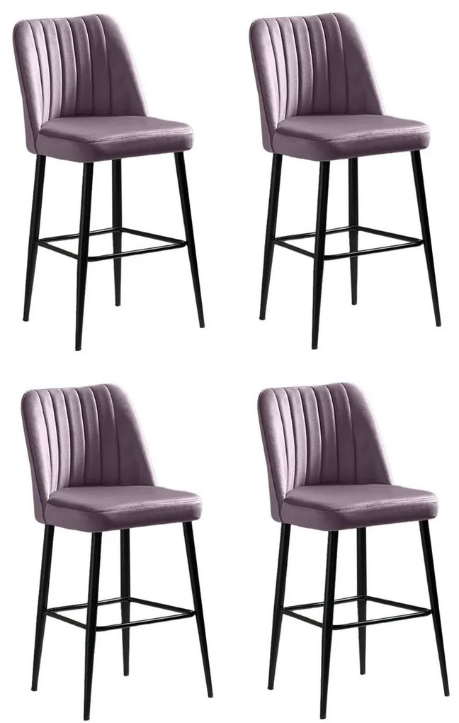 Zestaw krzeseł barowych Vento Lilac and Black, 4 szt., 4 szt.