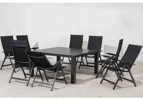 PRATO AVANTAGE antracyt - zestaw ogrodowy aluminiowy 8+1