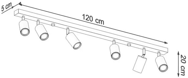 Skandynawski drewniany plafon punktowy - A184 W6-R27