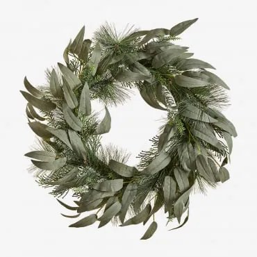 Dekoracyjny Wieniec Bożonarodzeniowy Ø60 Cm Emersin Zielony Lauerl - Sklum