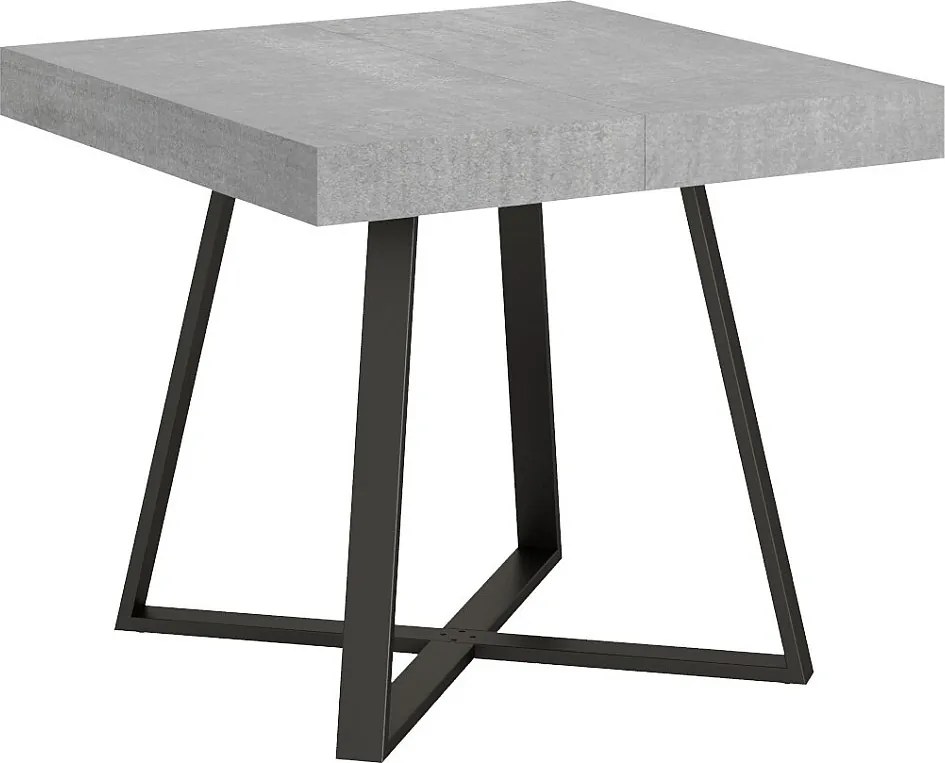 Stół rozkładany 90/194x90 cm Abbraccio cementu nogi antracytowe