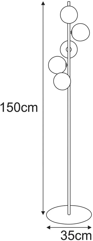 Stojąca lampa z mlecznymi kloszami  B5-D75