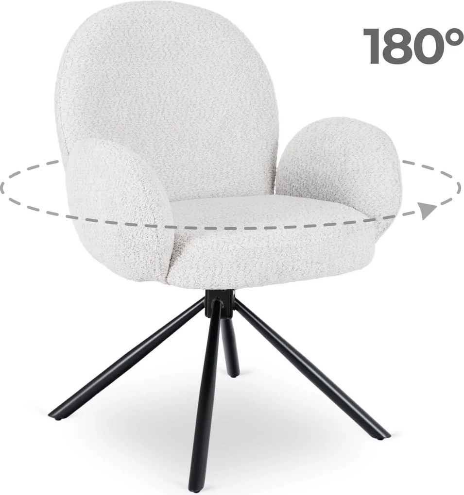 Krzesło Tapicerowane Obrotowe do Salonu MUSSO Szare Nowoczesne