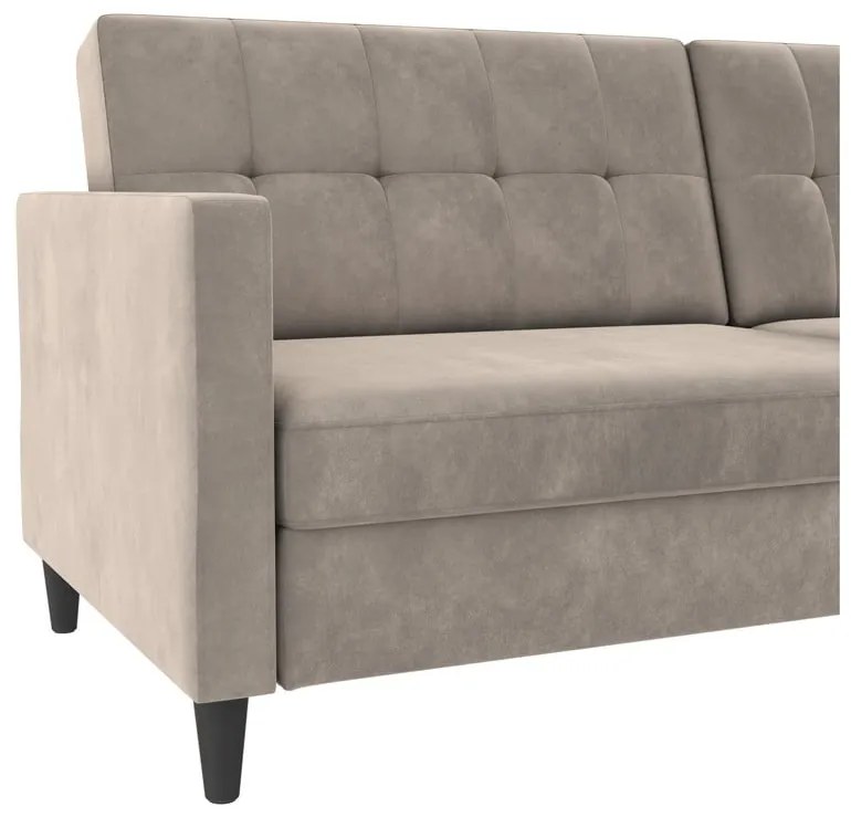 Beżowa aksamitna sofa 203 cm Hartford – Støraa