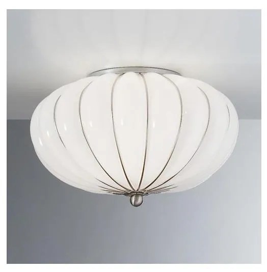 SIRU - Lampa sufitowa GIOVE 2xE14/40W/230V śr. 29 cm chrom/biała Szkło weneckie