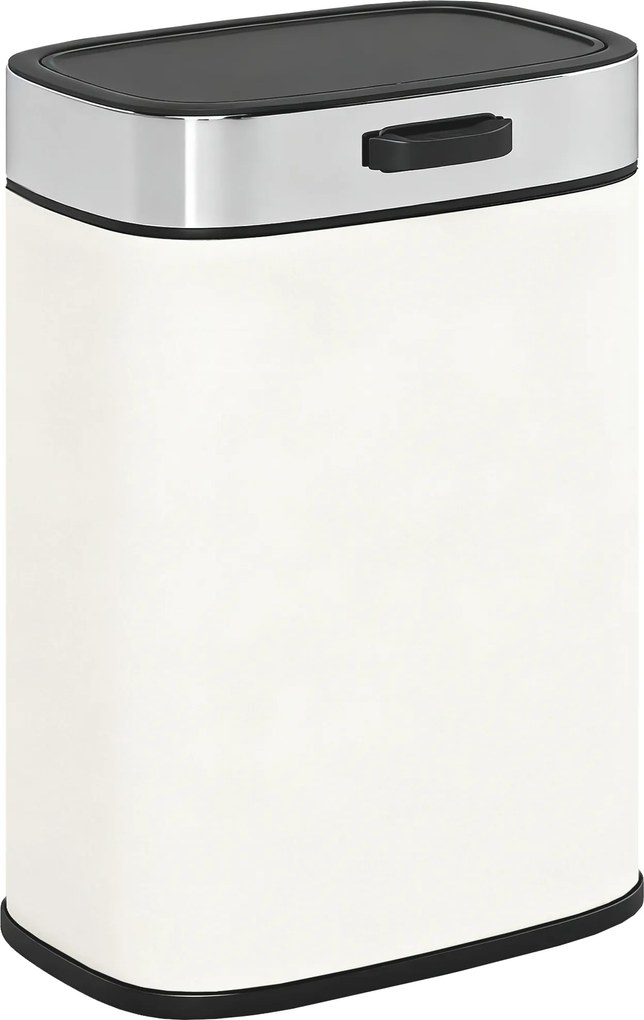 HOMCOM 5 l kosz na śmieci, ustawiany wolnostojąco lub zawieszany, stal nierdzewna, kremowo-biały