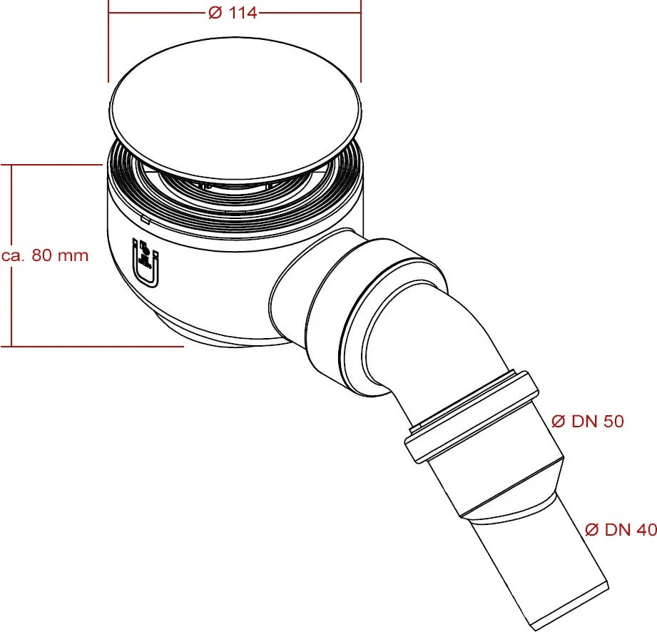 Złączka odpływowa typu B