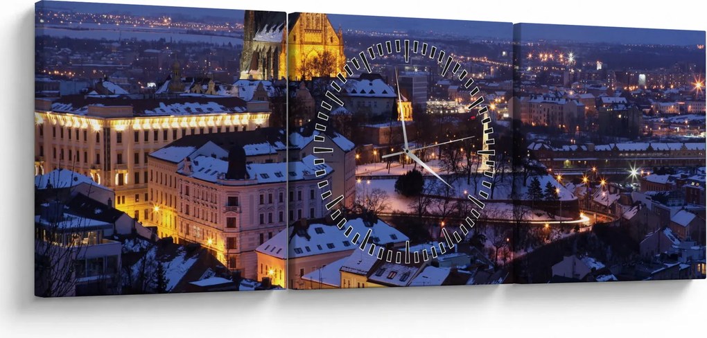 Obraz - Katedra św. Piotra i Pawła, Brno, Czechy (z zegarem) (90x30 cm)