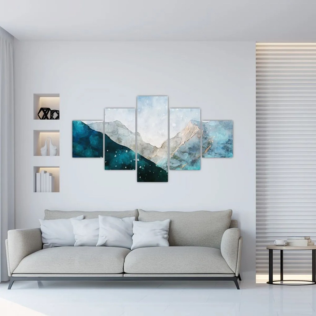 Obraz - Rysunek gór (125x70 cm)
