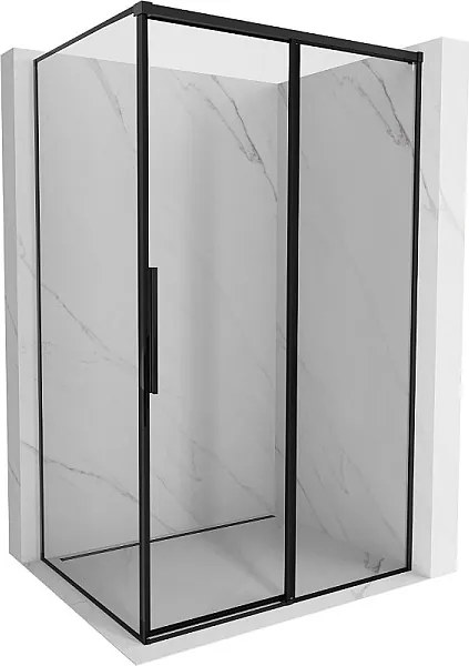 Mexen Rox kabina prysznicowa rozsuwana prawa 155 x 70 cm, czarna ramka, czarna - 8C2-155-070-70-70-P