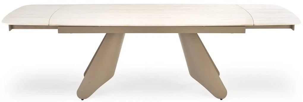 Stół rozkładany SALIX 180(260)x90 trawertyn/kaszmirowy HALMAR