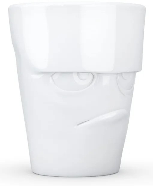 Biały wkurzony porcelanowy kubek z uchem 58products