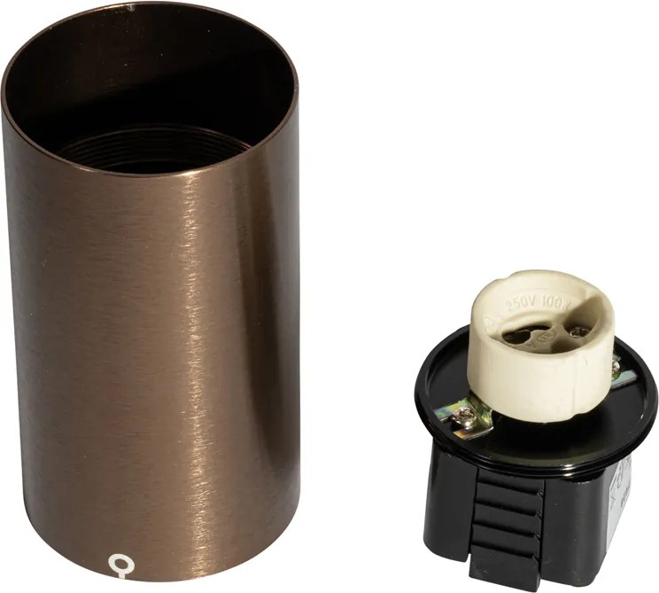 Nowoczesny reflektor w kolorze ciemnego brązu do 1-fazowego systemu oświetlenia szynowego GU10 50mm - Iconic Ruby Honey