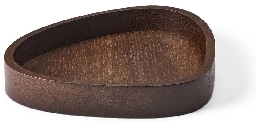 Brązowy drewniany pojemnik dekoracyjny 18x16x3 cm Curve M – LIND DNA