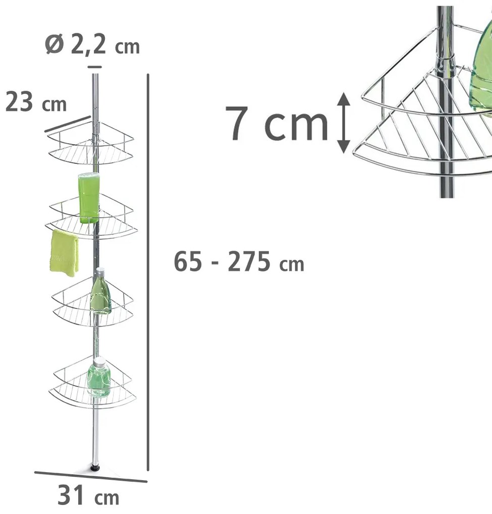 Teleskopowa półka pod prysznic DOLCEDO, 4 poziomy, WENKO