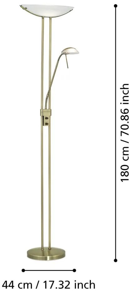 Lampa stojąca w kolorze brązu ze szklanym kloszem (wysokość 180 cm) BAYA – EGLO
