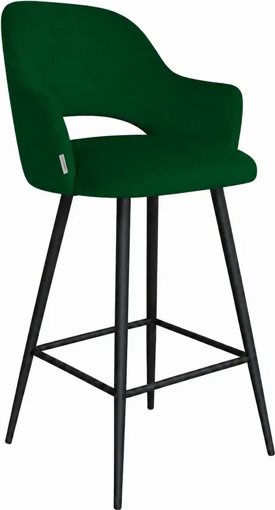 Hoker Milano krzesło barowe tkanina Welur podstawa metalowa : Kolor nogi - Czarna stożek, Kolor tkaniny - VELVET - MG25, Typ siedziska - Siedzisko obrotowe 360°