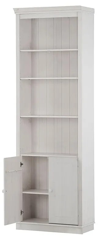 Biały regał z litego drewna sosnowego 74x223 cm Anita – Støraa