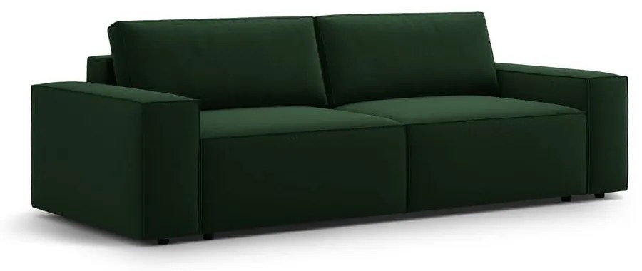 Ciemnozielona aksamitna rozkładana/ze schowkiem sofa 247 cm Jodie – Micadoni