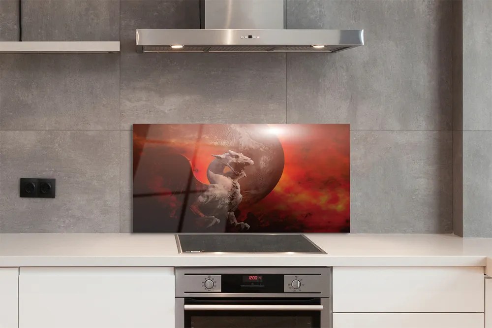 Szklany Panel Ognisty Smok