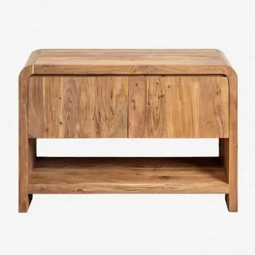 Zestaw Mebli Łazienkowych Z Drewna Vacry Akacja Brąz & Without Sink & Bezlusterkowiec & Bez Kranu & ↔︎ 120 Cm - Sklum