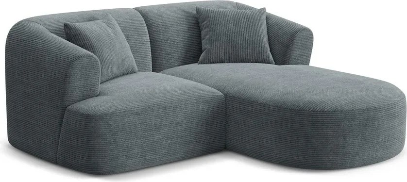 Ciemnoszary sztruksowy narożnik (prawostronny/z szezlongiem) Campi – Cosmopolitan Design