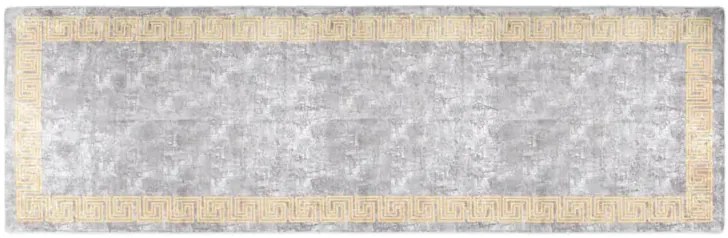 Szary stylowy dywan z greckim wzorem 80x300 cm N6-G11