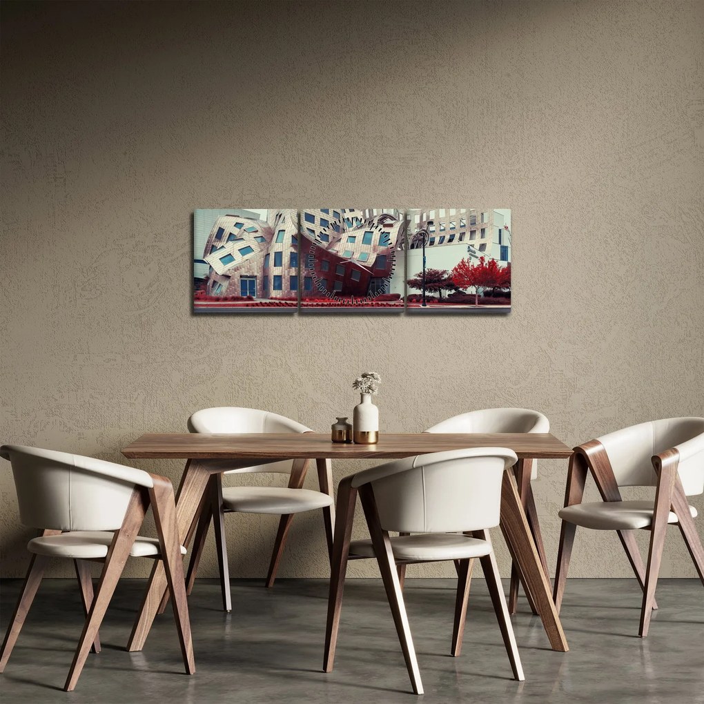 Obraz - budynek architektoniczny (z zegarem) (90x30 cm)