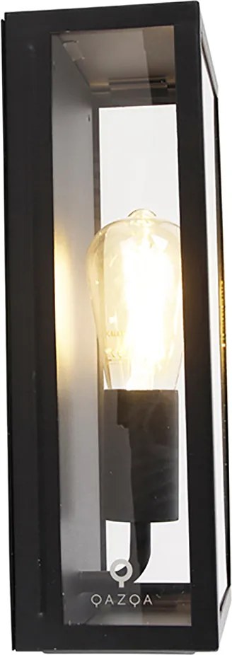 Zestaw 2 lamp ściennych zewnętrznych czarnych IP44 ze szkłem - Rotterdam